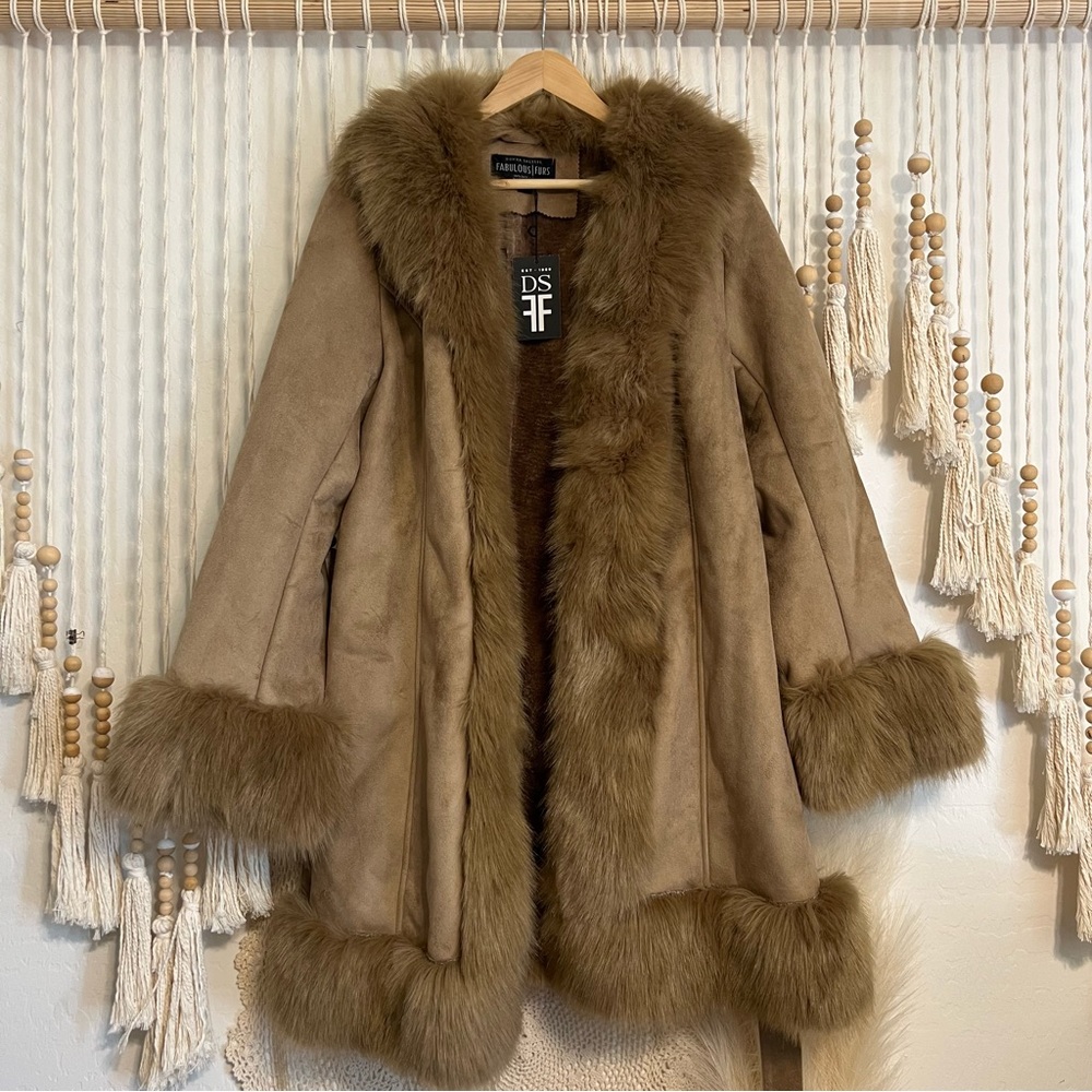 Donna Salyers Fabulous Furs - Penny Lane Style Brown Faux Fur Coat